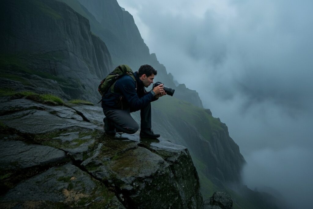 Como Fotografar Paisagens Naturais e de Montanha em Diferentes Climas 3 foto-montanha-perigosa