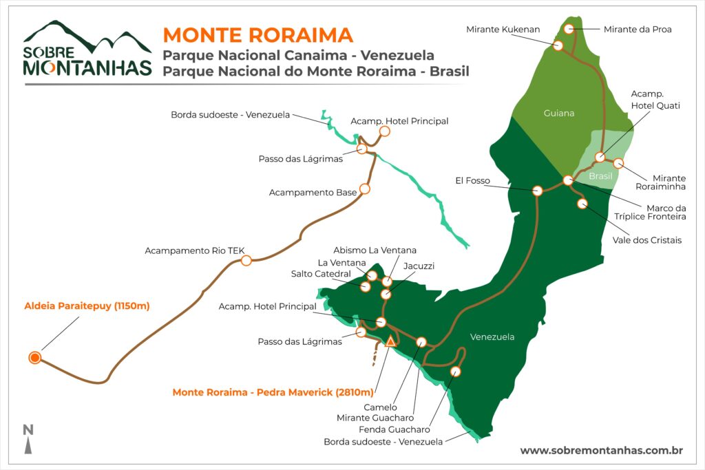 Monte Roraima: O Mundo Perdido 4 monte roraima mapa de trilhas