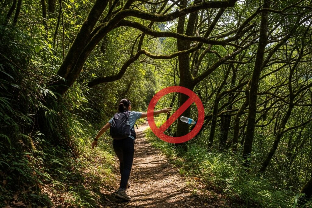 Princípios Leave No Trace (Não Deixe Rastro) Para O Montanhismo Em Ecossistemas Sensíveis 3 jogando-lixo-na-natureza